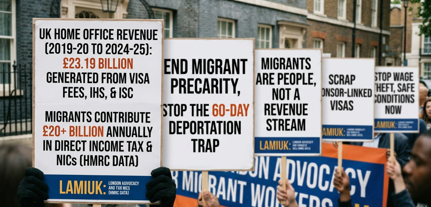 LAMIUK members campaigning for migrant rights